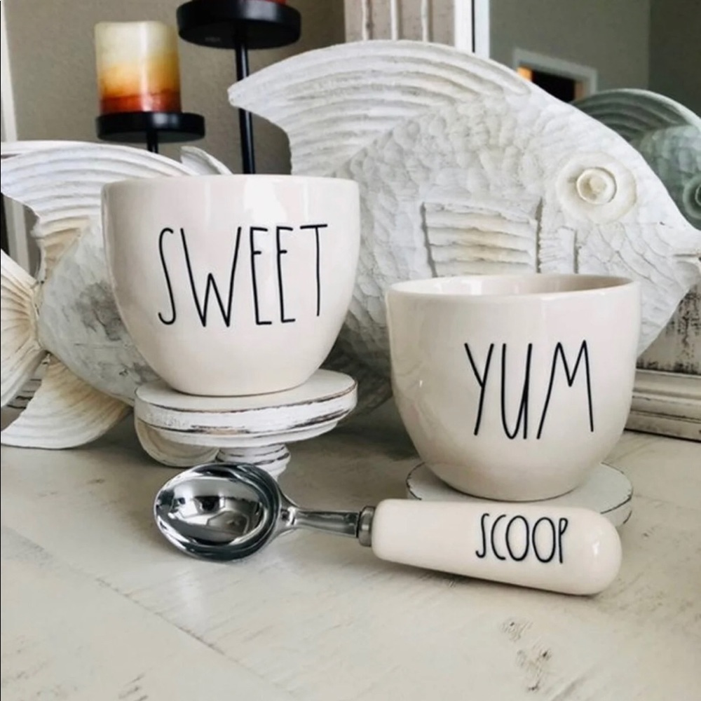 Rae Dunn Sweet Yum ICE CREAM SET